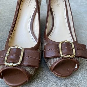 Coach Peep Toed Wedge Heels